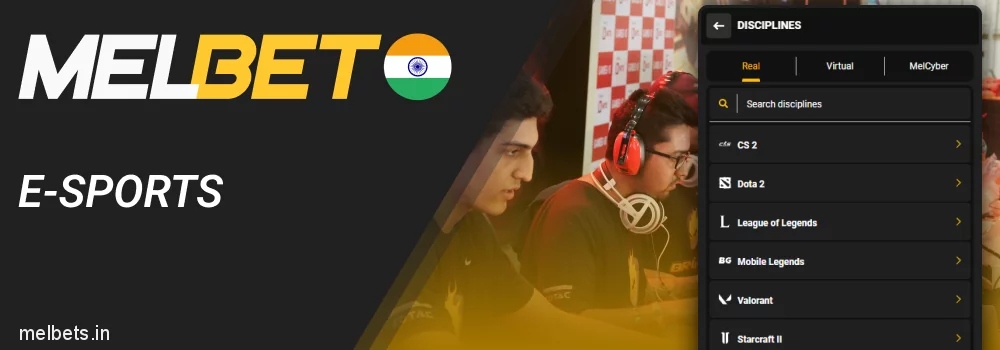 Bet on Esports in Melbet app