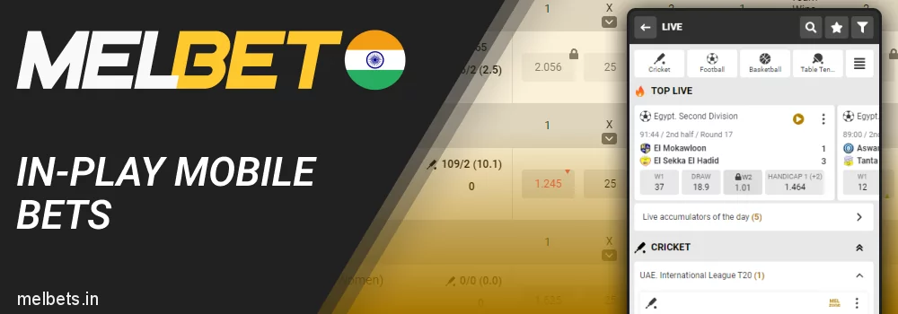 In-Play Mobile Bets at Melbet app