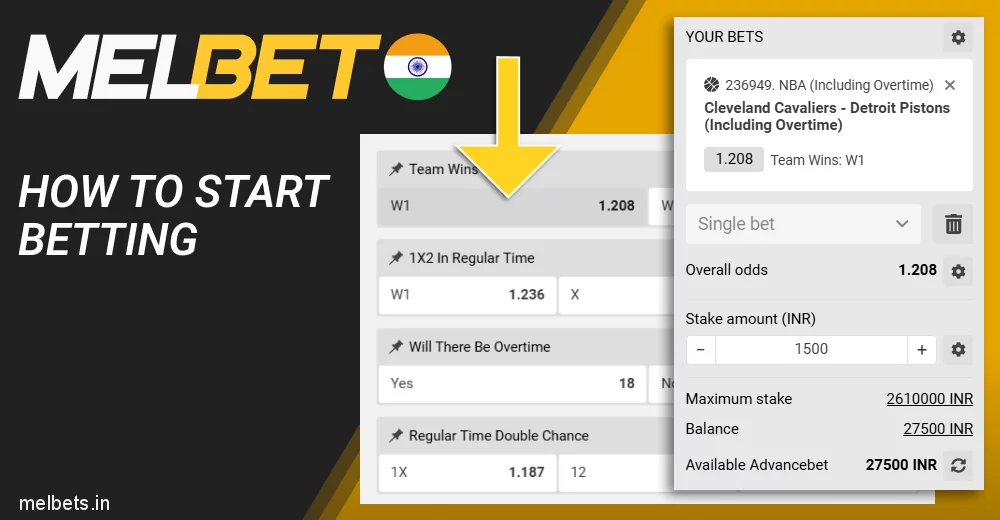 Instructions on how to bet on Basketball at Melbet IN