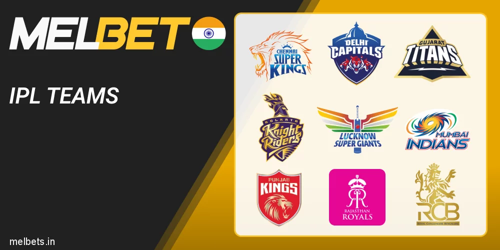 IPL teams - bet on them at Melbet