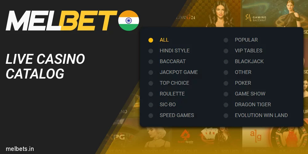 Melbet Live casino games