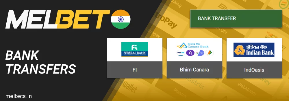 Bank transfers - Melbet payment tools